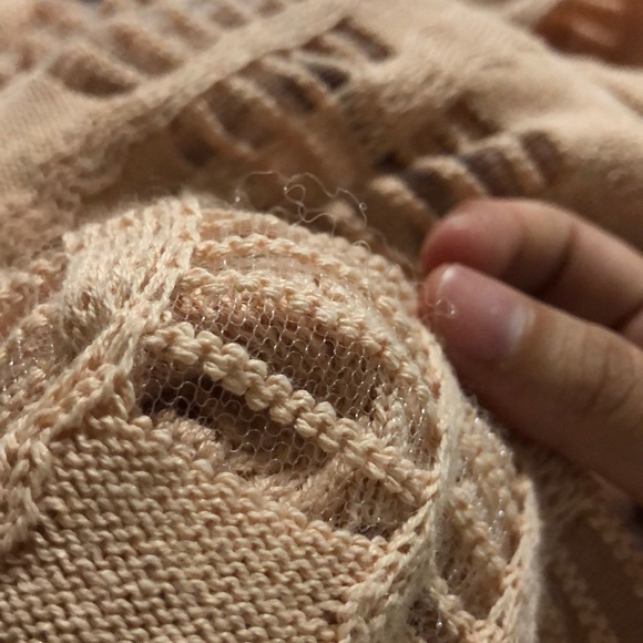 Anne Klein Sheer Pastel Pink Long-Sleeve Sweater - Picture 4 of 4